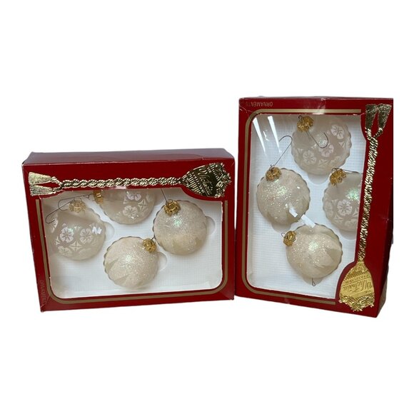 Vintage Victoria Collection Glass Snow Frosted White Snowflake Christmas Tree Or - Picture 8 of 9